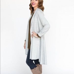 Gray Cascade Cardigan by Agnes and Dora